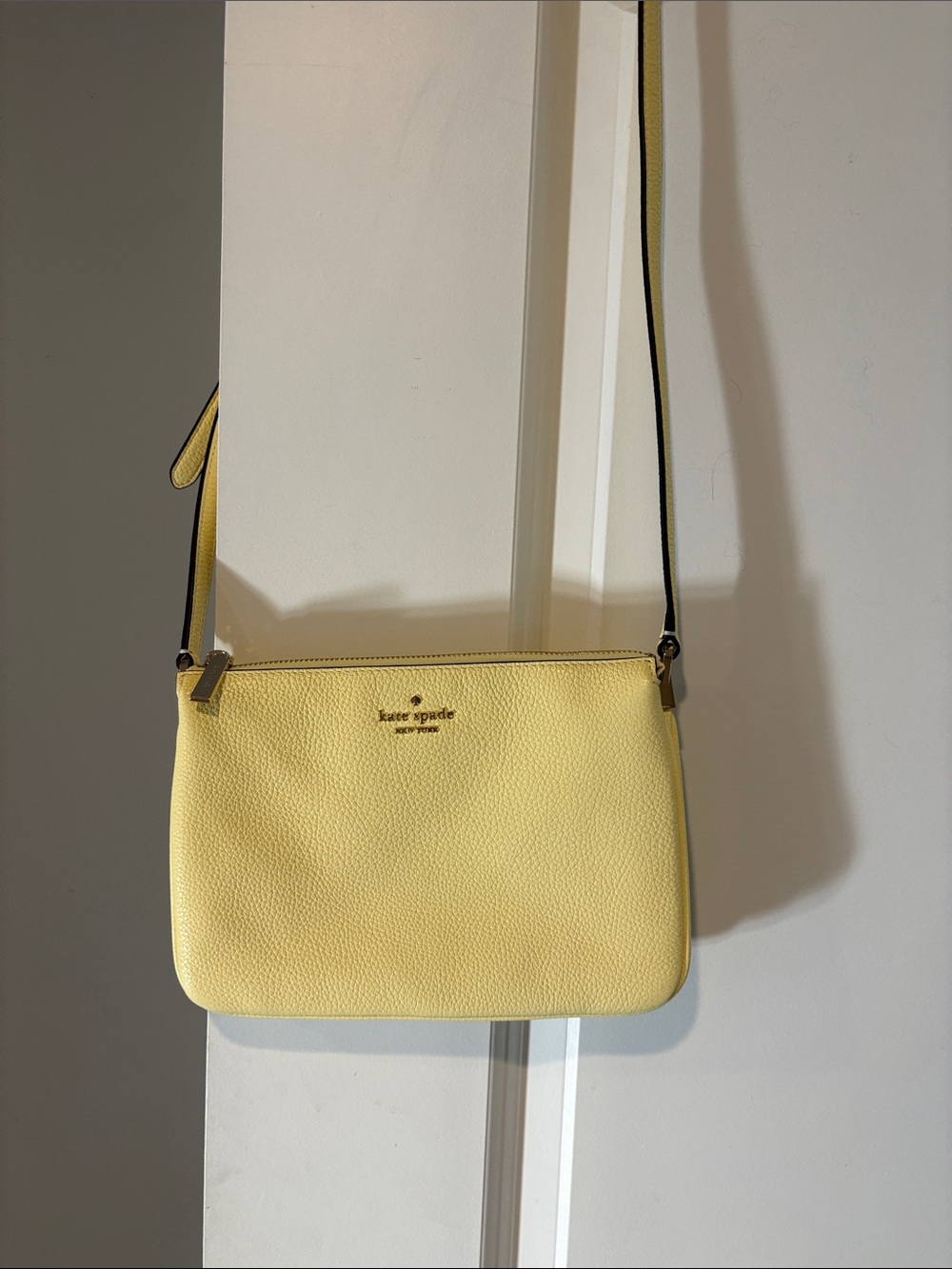 kate spade Yellow Pebbled Leather Crossbody Bag